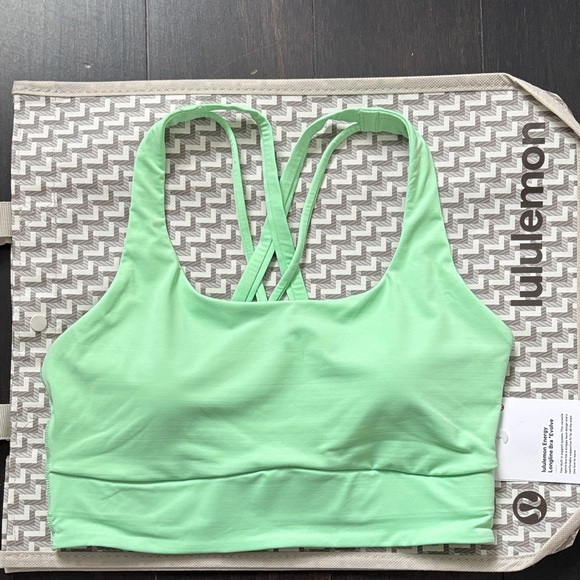 LULULEMON ENERGY LONGLINE BRA *EVOLVE IN CITRA LIME SZ S M NWT